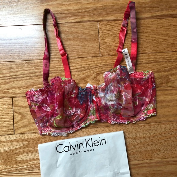 NWT Gorgeous Calvin Klein Floral Unlined Bra (Size: 32DD) - Picture 2 of 10